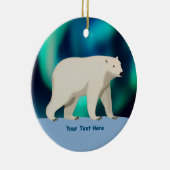 Cute Polar Bear and Northern Lights Keramisch Ornament (Rechts)