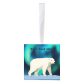 Cute Polar Bear and Northern Lights Kubus Ornament (Rechts)