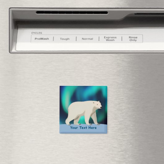 Cute Polar Bear and Northern Lights Magneet (Insitu (Vaatwasser))