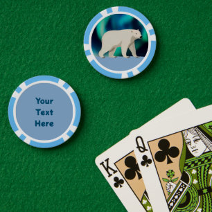 Cute Polar Bear and Northern Lights Poker Chips