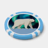 Cute Polar Bear and Northern Lights Poker Chips (Enkel)