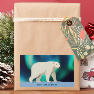 Cute Polar Bear and Northern Lights Rechthoekige Sticker