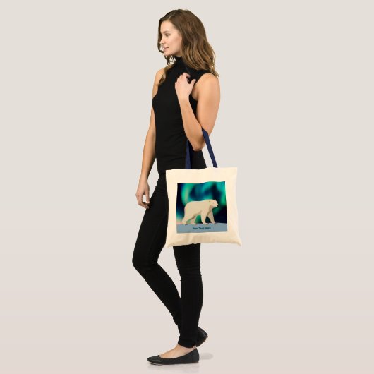 Cute Polar Bear and Northern Lights Tote Bag (Voorkant (model))