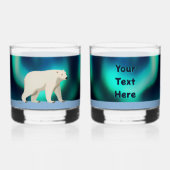 Cute Polar Bear and Northern Lights Whisky Glas (Voorkant)