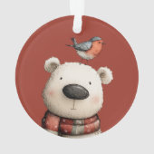 Cute Polar Bear and Robin Merry Christmas (dos)