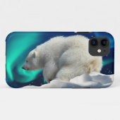 Cute Polar Bear Cub & Aurora iPhone 5 Coque (Dos (Horizontal))