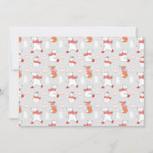 Cute Polar Bear Fox Snowman Pattern Feestdagenkaart (Voorkant)