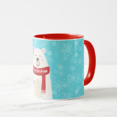 Cute Polar Bear Holiday Art Personal Mug Cup (Devant droit)