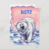 Cute Polar Bear Party Centre RSVP (Devant / Derrière)