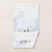 Cute polar bear script name (Serviette à main)