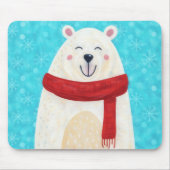 Cute Polar Bear Winter Mousepad Muismat (Voorkant)