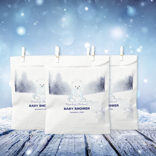 Cute Polar Beer Baby shower Bedankzakje