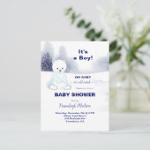 Cute Polar Beer Baby shower Briefkaart (Staand voorkant)