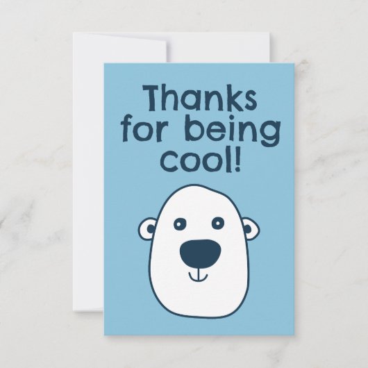 Cute Polar Beer "Bedankt om cool te zijn" Dank u w Bedankkaart (Voorkant)