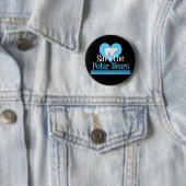 Cute Polar Beer Black Button (In situ)