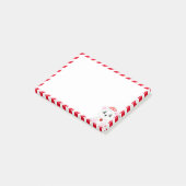 Cute Polar Beer Cartoon op rood en wit Post-it® Notes (Schuin)