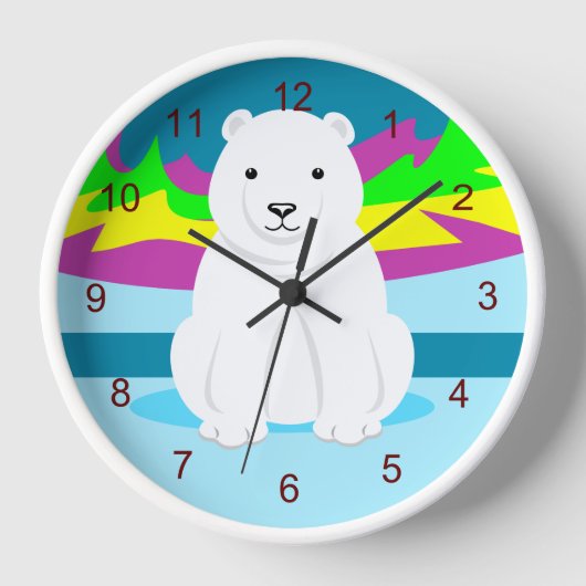Cute Polar Beer Clock (Voorkant)