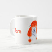 Cute Polar Beer Cub in Red Winter Pet Kerstmis Koffiemok (Voorkant links)