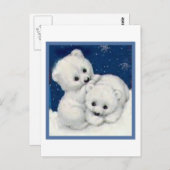 Cute Polar Beer Cubs Briefkaart (Voorkant / Achterkant)