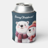 Cute Polar Beer Cubs die handschoenen dragen Blikjeskoeler (Blikje Achterkant)