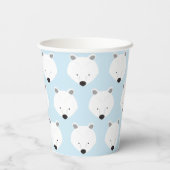 Cute Polar Beer Face Pattern Animal Papieren Bekers (Achterkant)