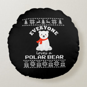 Cute Polar Beer Family Dierenvriend Kerstmis Rond Kussen