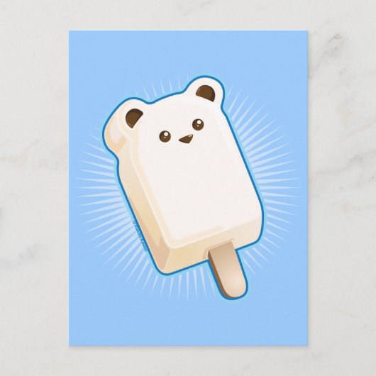 Cute Polar Beer Ice Cream Bar Briefkaart (Voorkant)