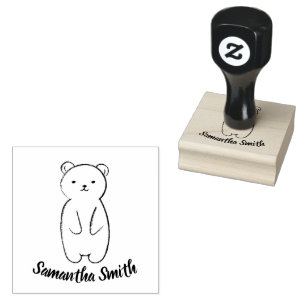 Cute Polar Beer Illustration Rubberstempel