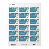 Cute Polar-Beer in Santa Hat Custom Kerstmis Etiket (Full Sheet)