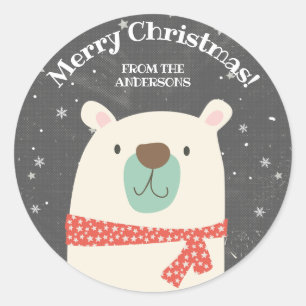 Cute Polar Beer Kerstmis Ronde Sticker