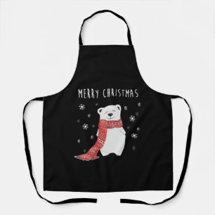 Cute Polar Beer Merry Kerstmis Schort