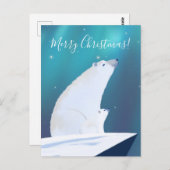 Cute Polar Beer Merry Kerstry  Briefkaart (Voorkant / Achterkant)