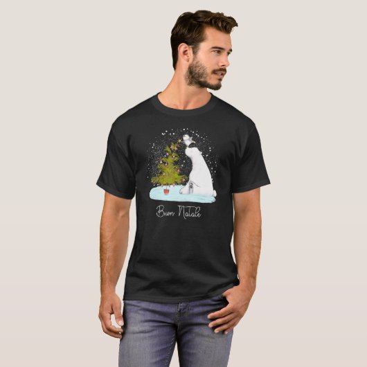 Cute Polar Beer Penguin Kerstmis T-shirt (Voorkant volledig)