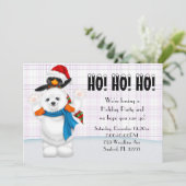 Cute Polar Beer & Penguin Kerstparty Kaart (Staand voorkant)