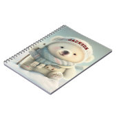 Cute Polar Beer Skiing Snowflake Winter Wonderland Notitieboek (Linkerzijde)