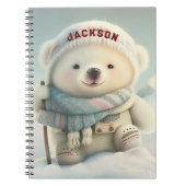Cute Polar Beer Skiing Snowflake Winter Wonderland Notitieboek (Voorkant)