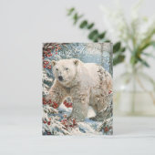 Cute Polar Beer Winter Kerstmis Feestdagenkaart (Staand voorkant)