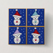 Cute Polar Beren Design Vierkante Button 5,1 Cm (Voorkant)
