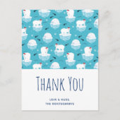 Cute Polar beren in Santa Hats Kerstmis Dank u Briefkaart (Voorkant)