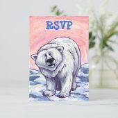 Cute Polar Party Center RSVP (Staand voorkant)