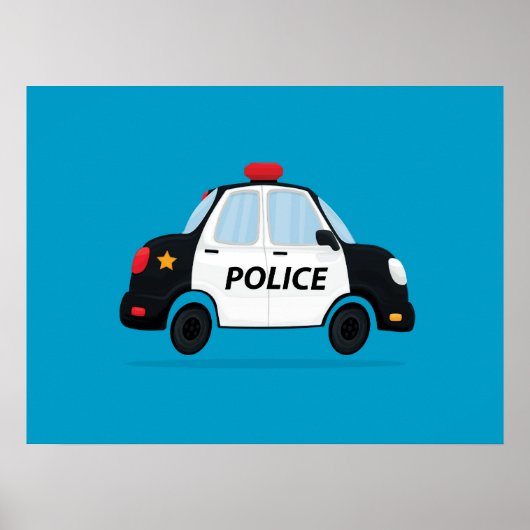 Cute Police Car Art Poster (Voorkant)