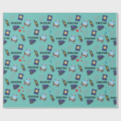 Cute Police Officer en Car Birthday Party Cadeaupapier (Vlak)