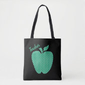 Cute Polka Dot Apple Black Teachers Draagtas (Voorkant)