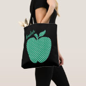 Cute Polka Dot Apple Black Teachers Draagtas (Dichtbij)