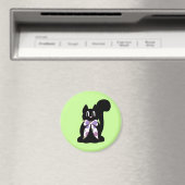 Cute Polka Dot Black Kitty Aimant Chat (In Situ (Lave-vaisselle))