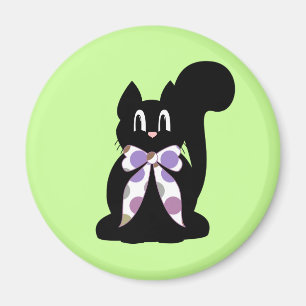 Cute Polka Dot Black Kitty Aimant Chat