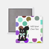 Cute Polka Dot Black Kitty Chat Aimant Personnalis (Recto/Verso)