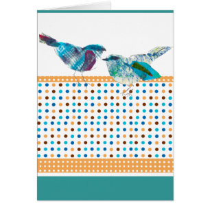 Cute Polka Dot Blue Bird Modern Design