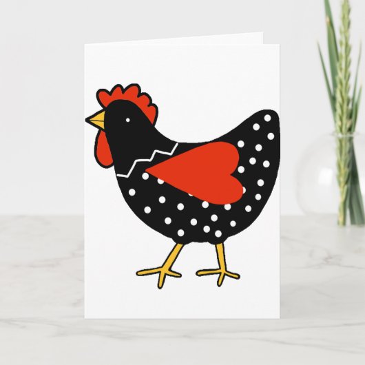 Cute Polka Dot Chicken Feestdagen Kaart (Voorkant)