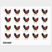 Cute Polka Dot Chicken Vierkante Sticker (Vel)